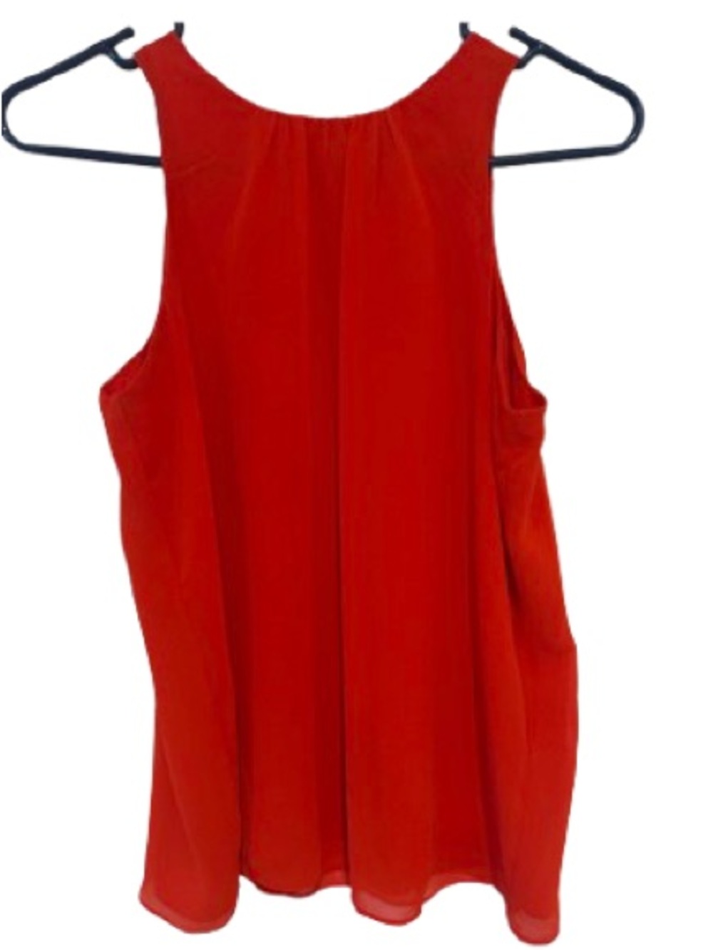 Vince Camuto Red Pleated Halter Neck Sleeveless Blouse Chiffon Top